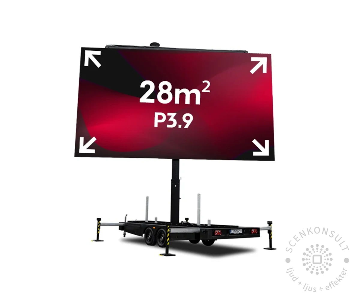 Mobil LED-skärm 28 m² på trailer