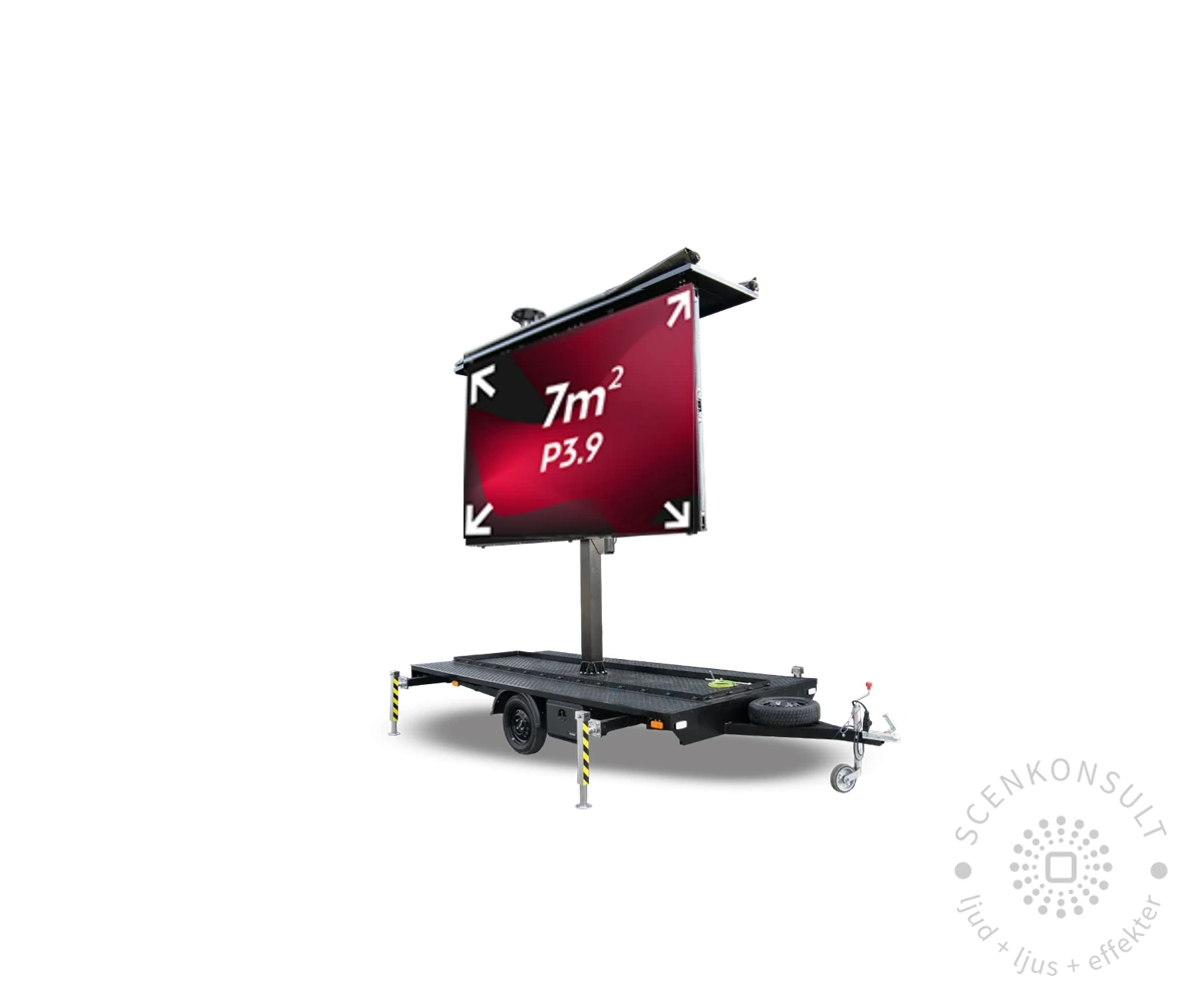 Mobil LED-skärm 7 m² på trailer