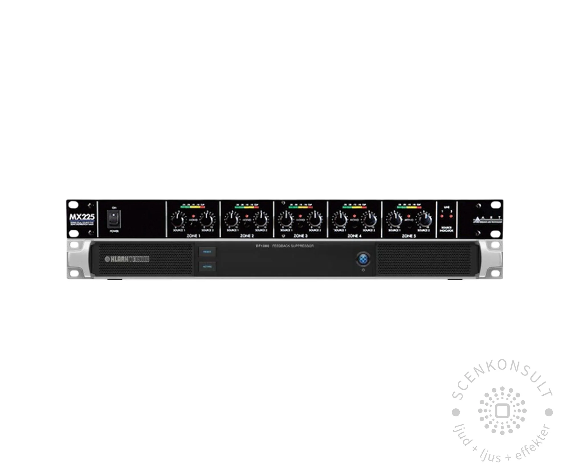 Effektrack med matrix & feedback-suppressor