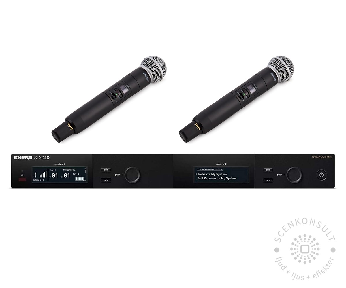 Shure SLXD – trådlöst system, 2 mik