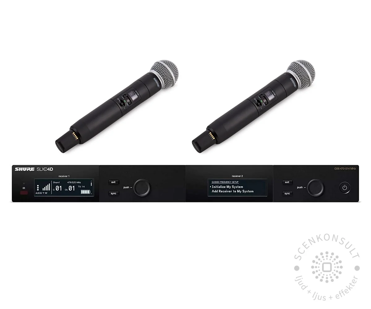 Shure SLXD – Digitalt trådlöst system, 2 mikrofoner