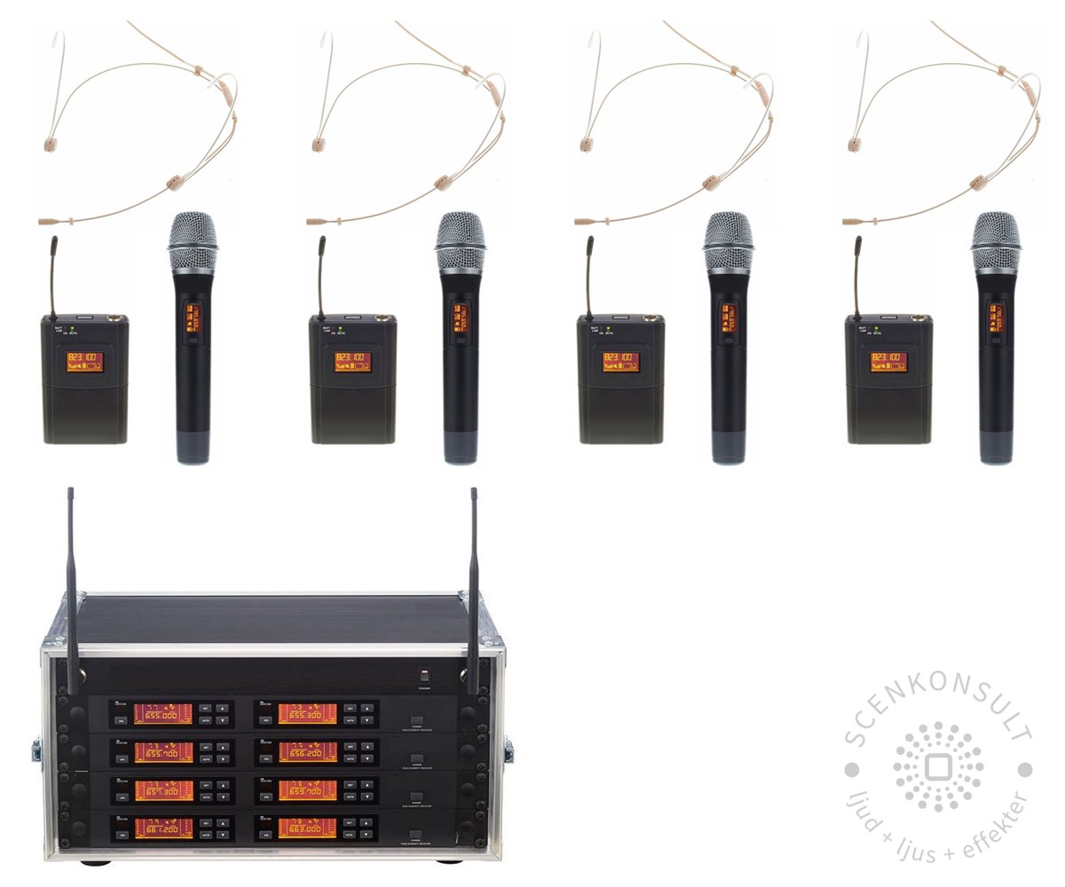 Trådlöst mikrofonset 8 kan.