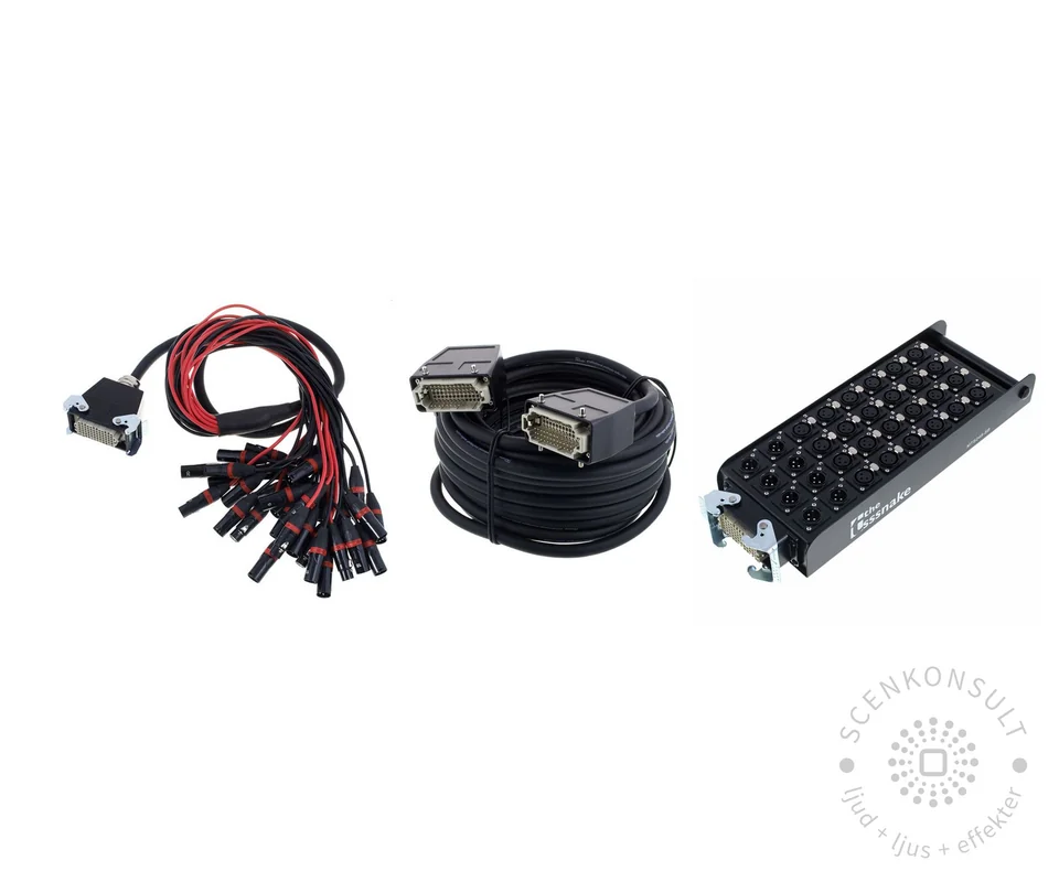 XLR Multikabel 15 m, 24+8 kanaler