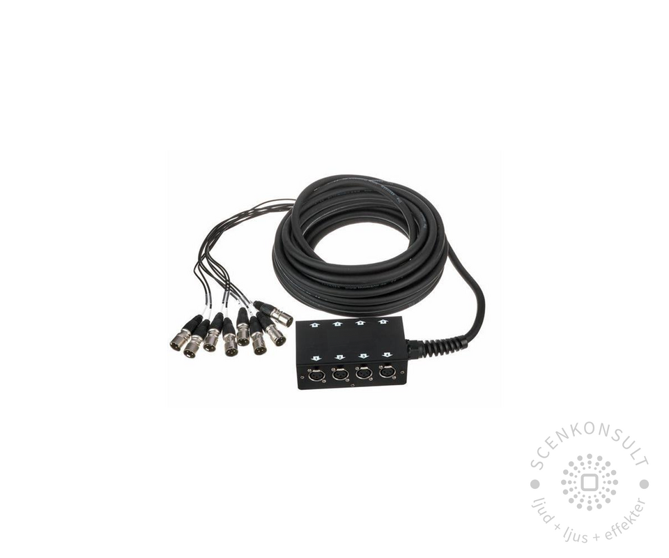 XLR Multikabel 15 m, 6 kan.