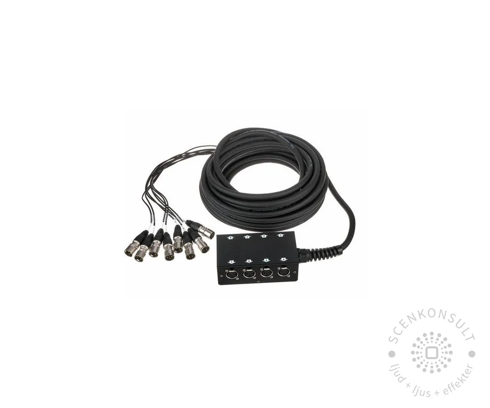 XLR Multikabel 15 m, 6 kanaler